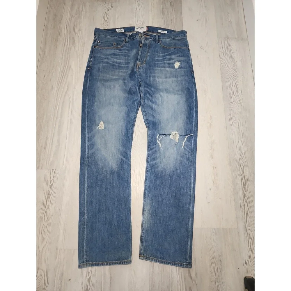 Lucky Brand 121 Heritage White Oak Cone Selvedge Jeans 36x32 Made In US - Picture 1 of 15